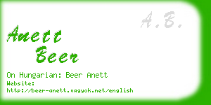 anett beer business card